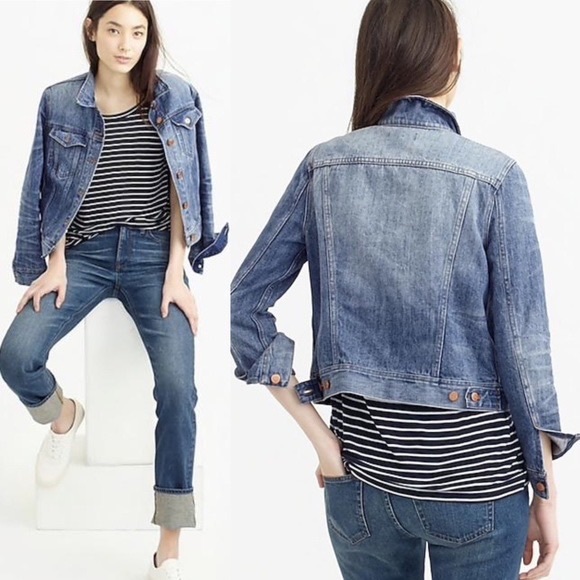 J. Crew Blue Denim Button Jean Jacket - Picture 1 of 5